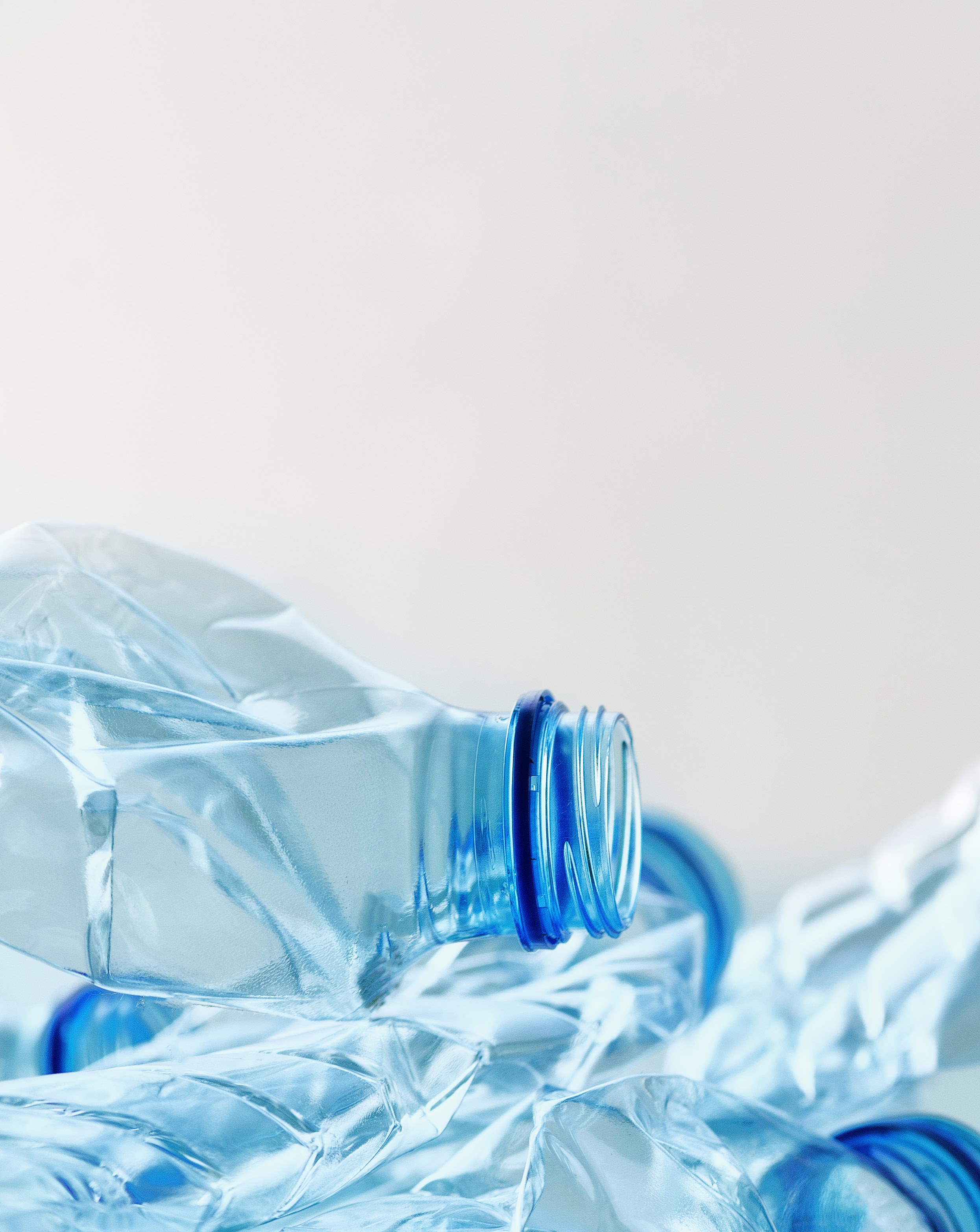 PET plastic recycling materials and circular processing visual