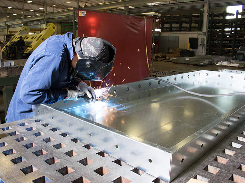 Metal fabrication work for industrial components